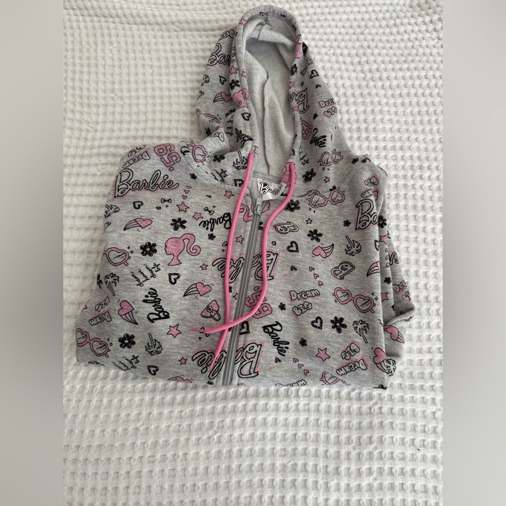 Barbie Hoodie with Gray and Pink Design